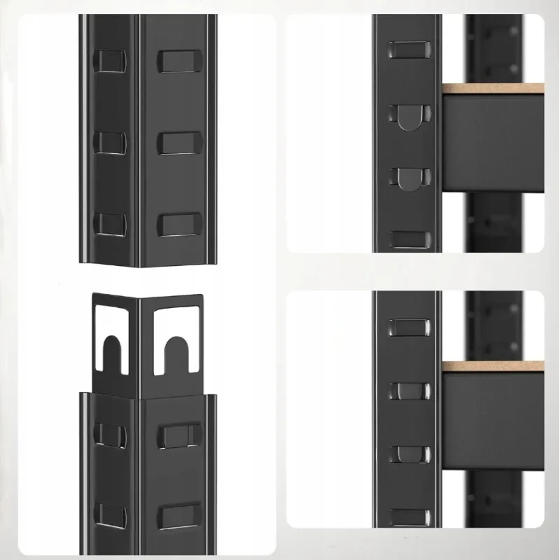 Полка Extralink, 4-уровневая 180x120x60см черная 500 кг Pro