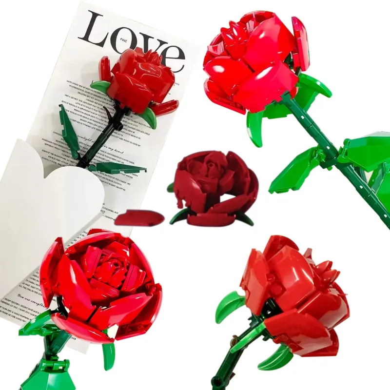 Extralink | Róża czerwona | z klocków kwiat kwiatek zestaw klocki