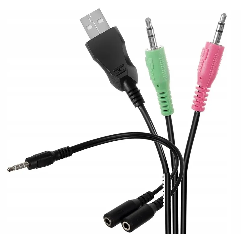 Игровые наушники Extralink, проводные накладные RGB с микрофоном, 5.1