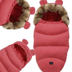 Saco de dormir Extralink para carrinho de bebê, cadeirinha de carro e trenó - Isolado com orelhas, forro polar, 100cm