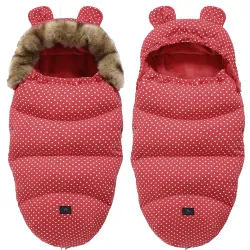 Saco de dormir para cochecito, silla de coche y trineo Extralink - Aislado con orejas, forro polar, 100cm