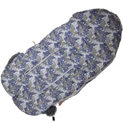 Saco de dormir para cochecito, asiento de auto y trineo Extralink con orejas, acolchado de piel sintética 100cm camuflado