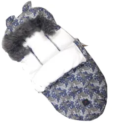 Saco de dormir para cochecito, asiento de auto y trineo Extralink con orejas, acolchado de piel sintética 100cm camuflado