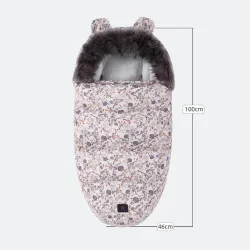 Warm stroller sleeping bag for prams with fur Extralink