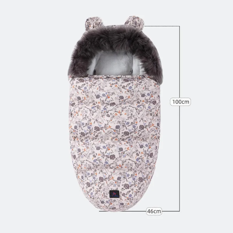 Warm stroller sleeping bag for prams with fur Extralink