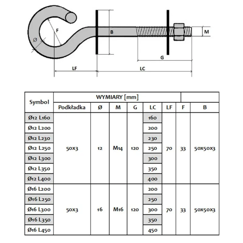 Extralink | Hook | per staffe di sospensione 16/250mm