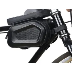 Bolsa de bicicleta Extralink, alforja impermeable para cuadro con funda para teléfono