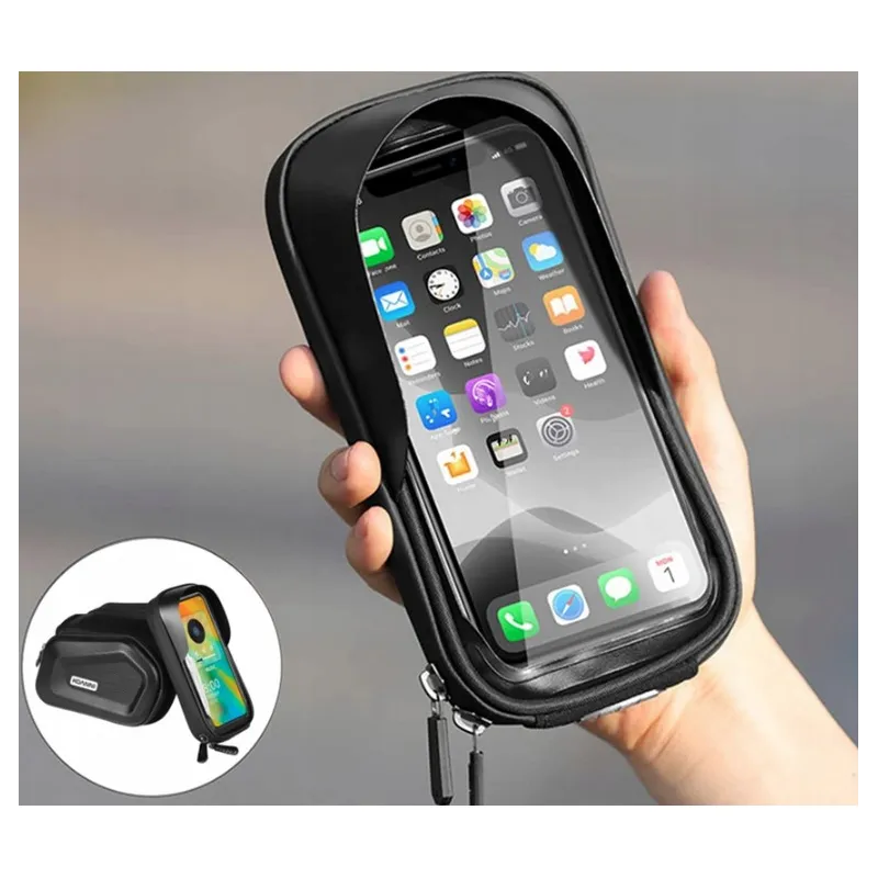 Bolsa de bicicleta Extralink, alforja impermeable para cuadro con funda para teléfono