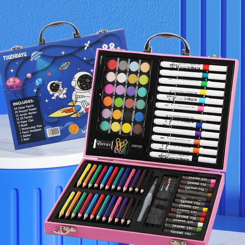 Extralink Boyama için Sanat Seti, Pembe Tekhorn 88 Parça