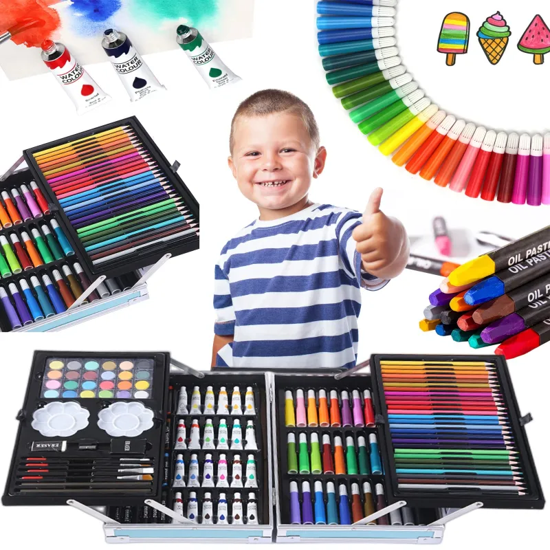 Extralink Painting Set for Kids, Artistic Craft 145 Pieces Large Suitcase