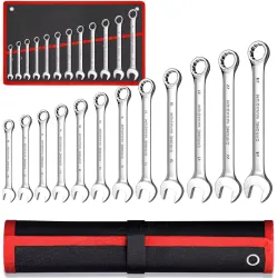 Conjunto de Chaves Combinadas Extralink, 12 peças, Chaves Planas e Anulares Estojo 8-24 mm