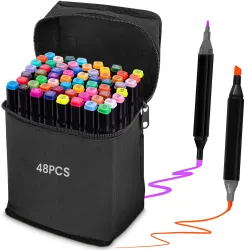 Extralink | Juego de marcadores de alcohol | 48 colores, puntas dobles