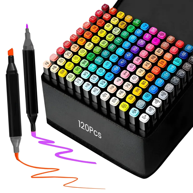 Extralink | Alcohol marker set | 120 colors, dual tips