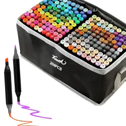 Extralink | Alcohol marker set | 204 colors, dual tips
