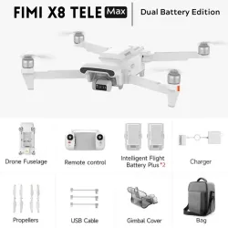 FIMI X8 Tele Max Combo | Dron | 4K 60fps, 2.4GHz, 5GHz, GPS, zasięg do 20km