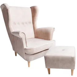 Sillón Jane con reposapiés, beige