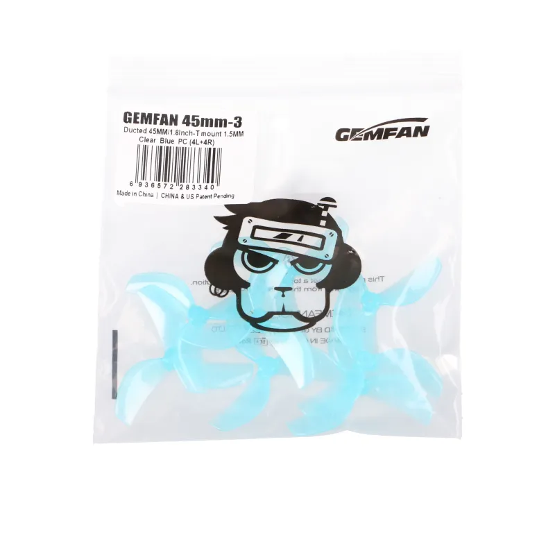 Gemfan 45mm Three-blade Propellers Niebieskie | Śmigła do drona | 8 sztuk