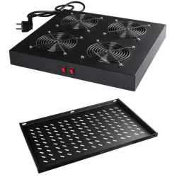 Getfort 42U Rack Kabini 600x1000, Dikey, 2 Raf, 4 Fan