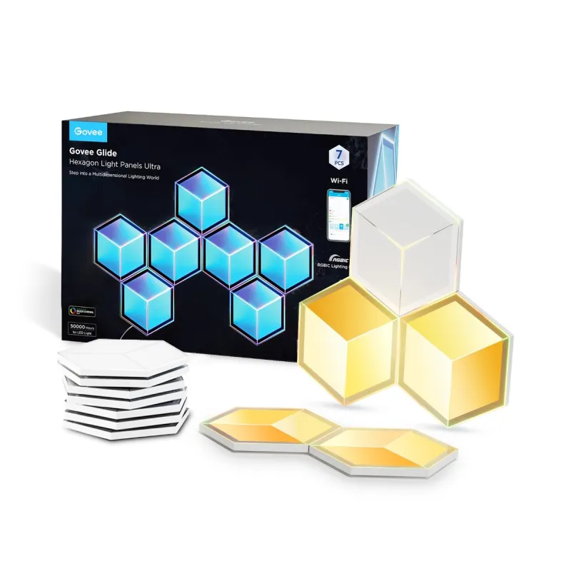 Светодиодные панели Govee H606A Glide Hexagon Ultra 7-pack, RGBIC, 2.4GHz Wi-Fi, Bluetooth