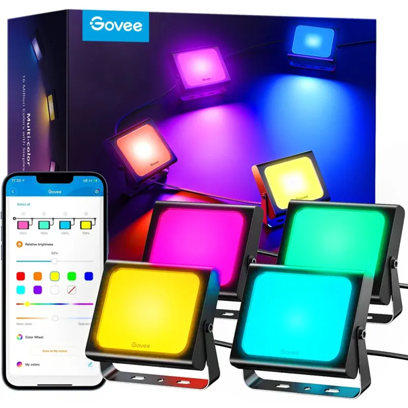 Govee H7060 LED Projektörler, RGBICWW, IP65, Bluetooth, Wi-Fi