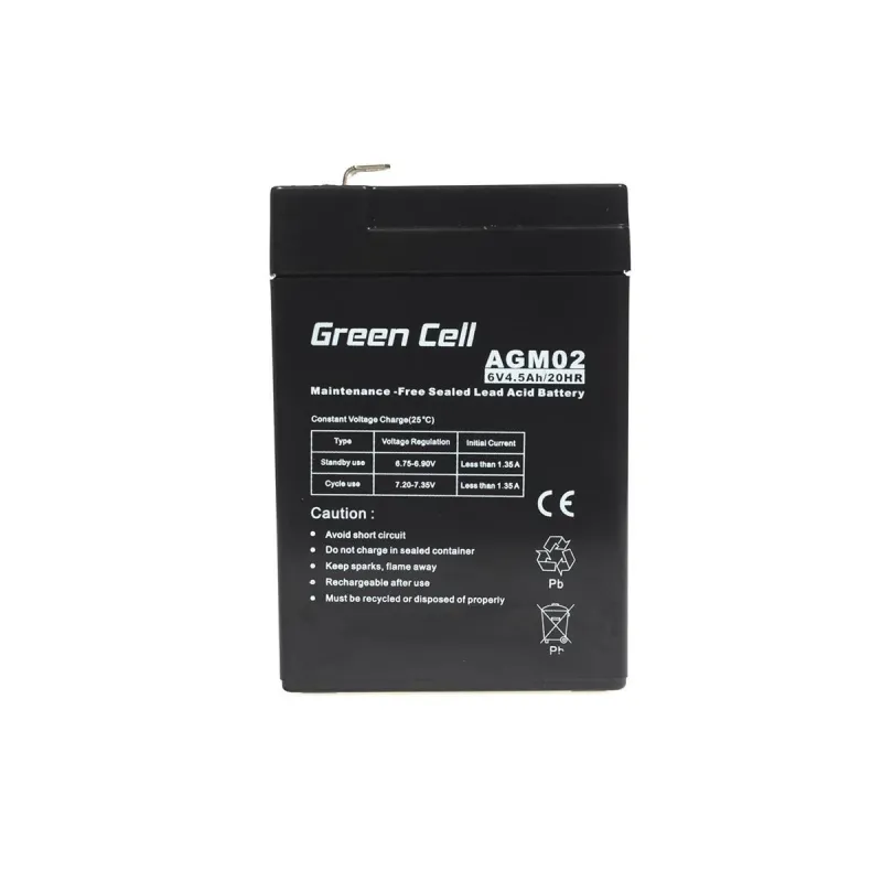Green Cell AGM02 6V 4,5Ah | Batería | de libre mantenimiento