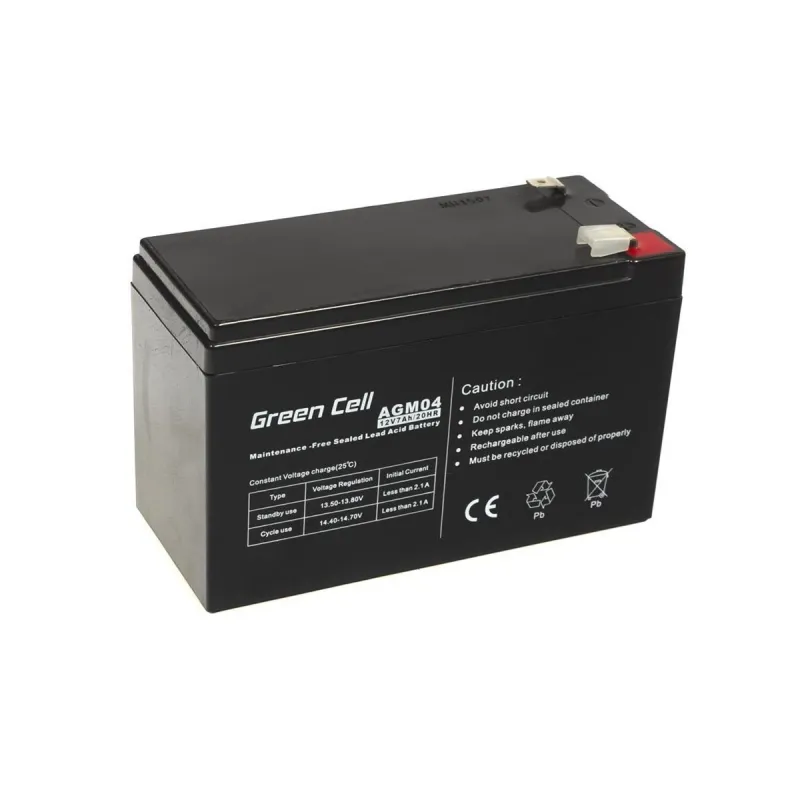 Green Cell AGM 12V 7Ah | Battery | Maintenance-free