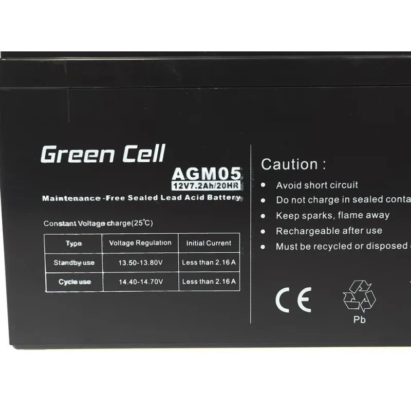 Аккумулятор Green Cell AGM05 12V 7.2Ah беспроблемный