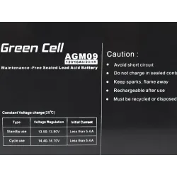 Green Cell AGM 12V 18Ah | Battery | Maintenance-free