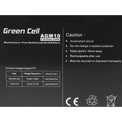 Green Cell AGM10 12V 20Ah | Akumulator | bezobsługowy