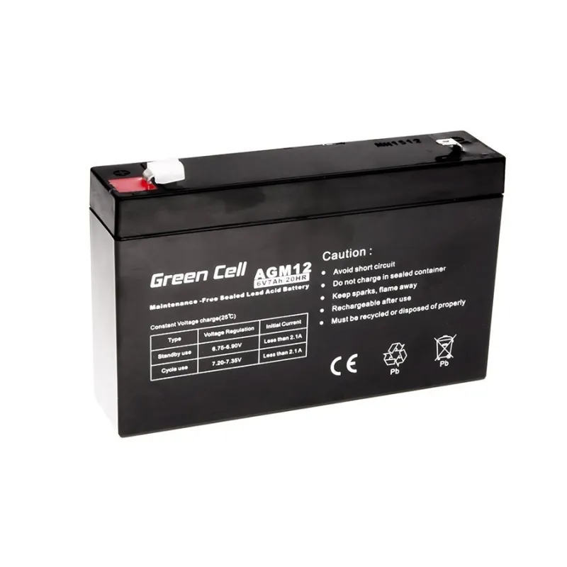Green Cell AGM 6V 7Ah | Battery | Maintenance-free