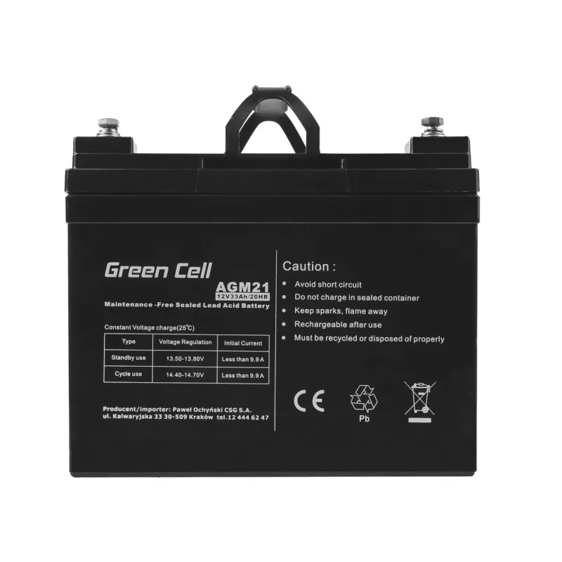 Аккумулятор Green Cell AGM21 12V 33Ah Без Обслуживания