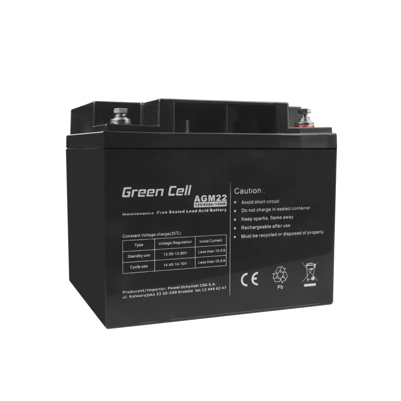 Аккумулятор Green Cell AGM22 12V 40Ah Без Обслуживания