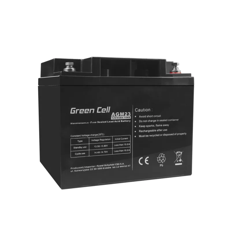 Green Cell AGM23 12V 44Ah | Akumulator | bezobsługowy