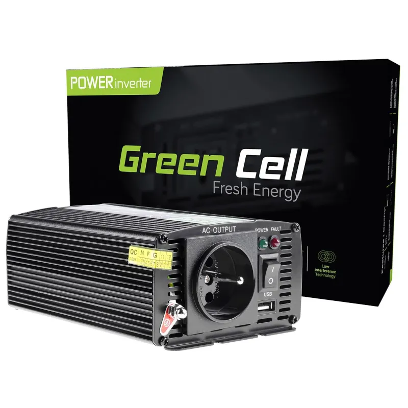 Green Cell INV02DE | Convertitore di tensione per auto | 24V, 300W