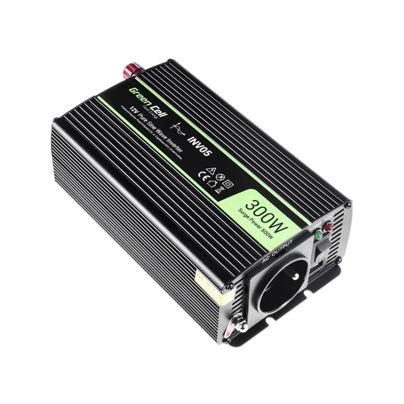 Green Cell INV05DE | Kfz-Spannungswandler | 12V, 300W, reine Sinuswelle