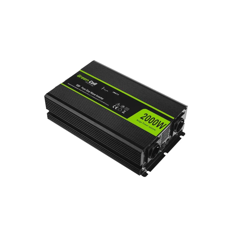 Автомобильный инвертор Green Cell INV11 12В 2000Вт Чистый синус