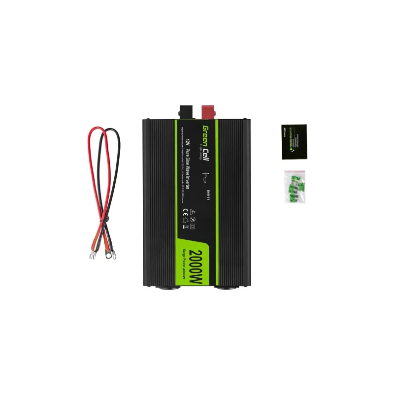 Автомобильный инвертор Green Cell INV11 12В 2000Вт Чистый синус