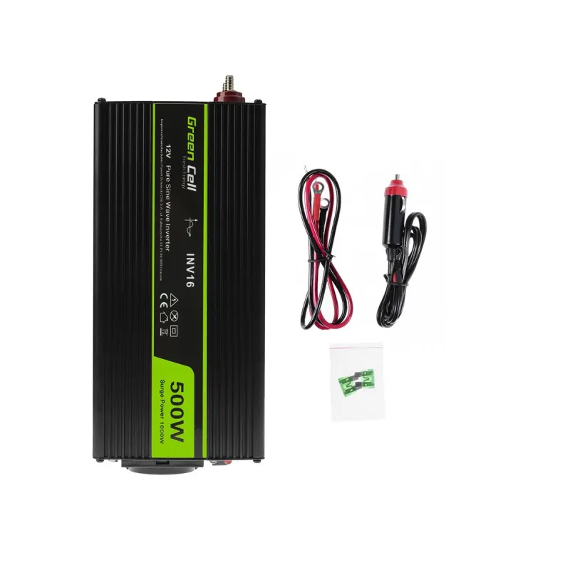 Green Cell INV16 | Voltage converter | 12V, 500W, pure sinwave