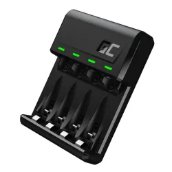 GREEN CELL VITALCHARGER NI-MH AA AND AAA BATTERY CHARGER, MICRO USB, USB-C PORT