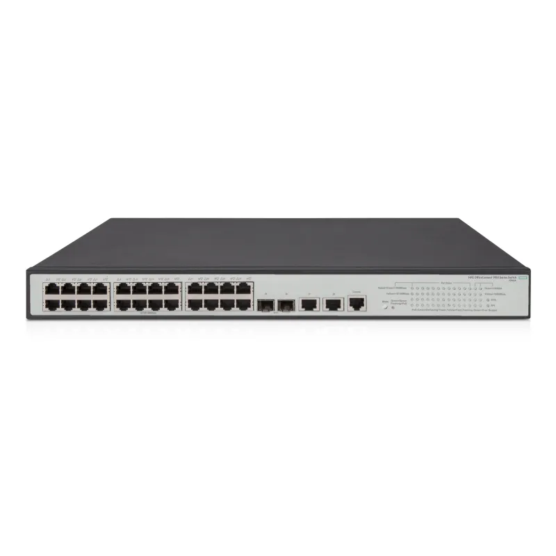 Коммутатор PoE HPE OfficeConnect 1950 24G 2SFP+ 2xGT PoE+, 24x RJ45 1000Mb/s, 2x SFP, 2x RJ45
