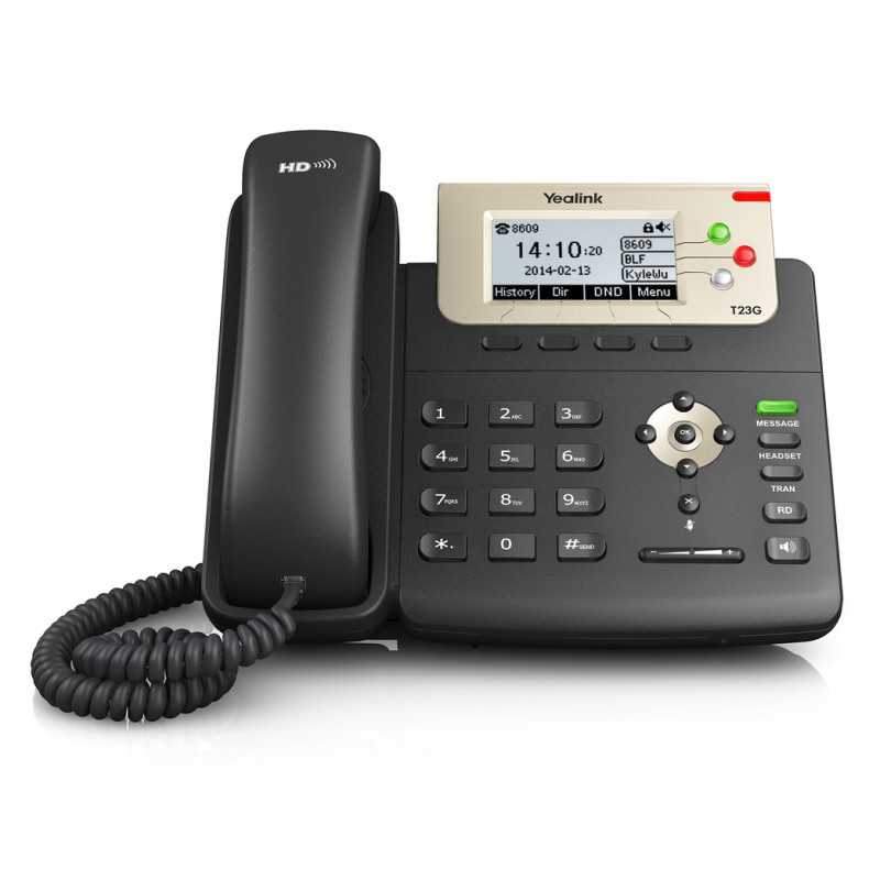 Yealink SIP-T23G | Telefon VoIP | 2x RJ45 1000Mb/s, wyświetlacz, PoE