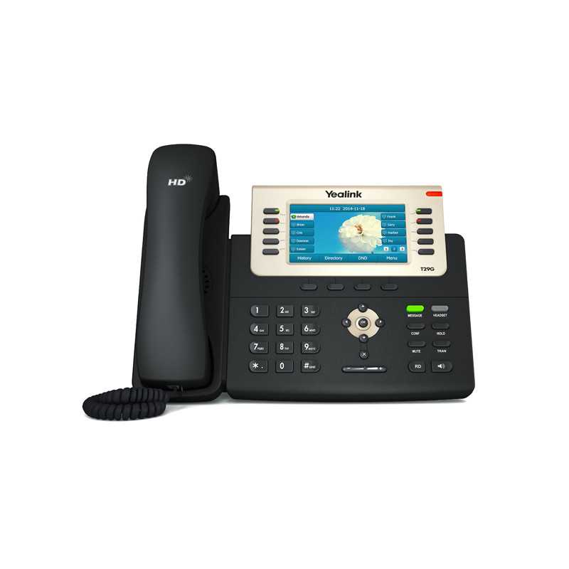 Yealink SIP-T29G | Telefon VoIP | 2x RJ45 1000Mb/s, displej, PoE
