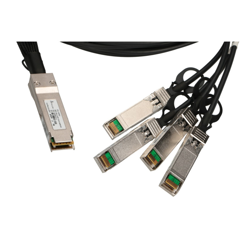 Extralink QSFP+ DAC | QSFP+ | DAC Kabel, 40Gbps auf 4x 10Gbps 3m, 30AWG
