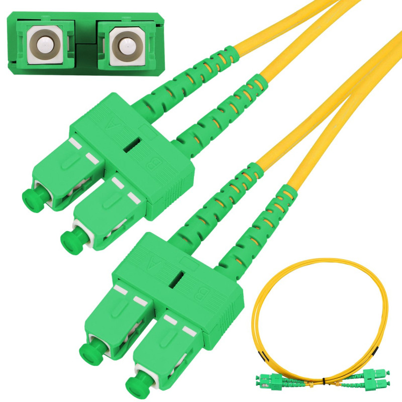 Extralink SC/APC-SC/APC | Patchcord | Monomodale, Duplex, G.657A, 3mm, 0.5m