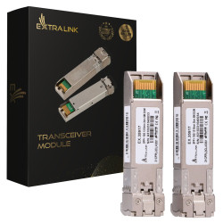 Extralink SFP+ 10G 2-pack | SFP+ Modul | 10Gbps, LC/UPC, 1310nm, 2km, Einzelmodus, DOM