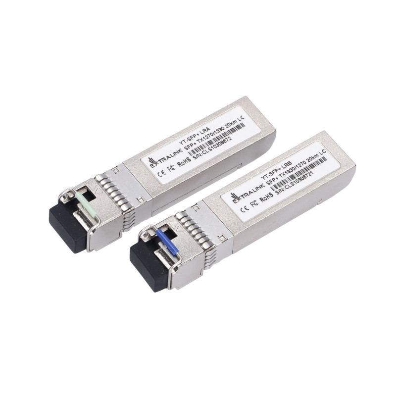 Extralink SFP+ 10G | SFP+ WDM-Modul | 10Gbps 1270/1330nm, Einzelmodus, 20km, LC, DOM, Paar, speziell für HP/ARUBA