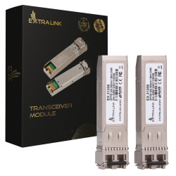 Extralink SFP28 25G 2-Pack | SFP28 Módulo | 25Gbps, LC/UPC Duplex, 850nm, 100m, multi mode, DOM