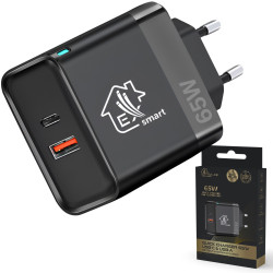 Extralink Smart Life Fast Charger 65W GaN | Carregador | USB-C, USB-A
