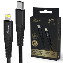 Extralink Smart Life USB Type-C auf Lightning Kabel geflochten schwarz, 27W, 200cm