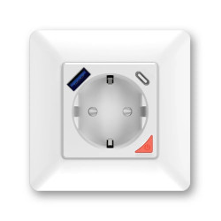 Extralink Smart Life Wall Socket Set Pro | Conjunto: enchufe inteligente + marco | Color Blanco, 230 V, 1x USB A, 1x USB C, WiFi